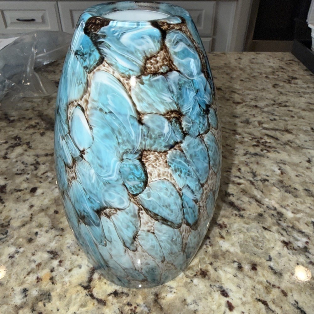 1 Replacement DROP PENDANT LIGHT "GLASS SHADE" BLUE BROWN‎ Gorgeous 5541